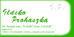 ildiko prohaszka business card